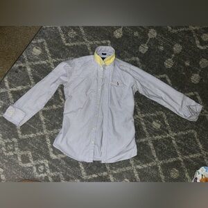 Ralph Lauren Blue and White Striped Button Down Shirt Slim Fit